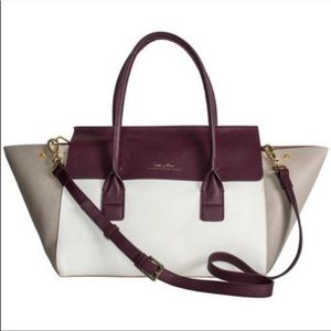 India Hicks Fussy Sarah Colorblock Pebbled Leather Handbag - NWOT